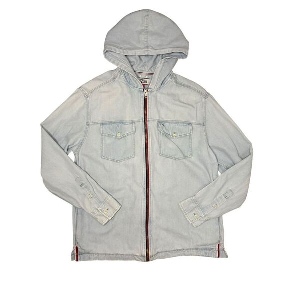 Vintage Tommy Hilfiger Men’s Small Denim Jacket Zip Lightweight Oversized Y2K - Picture 7 of 7